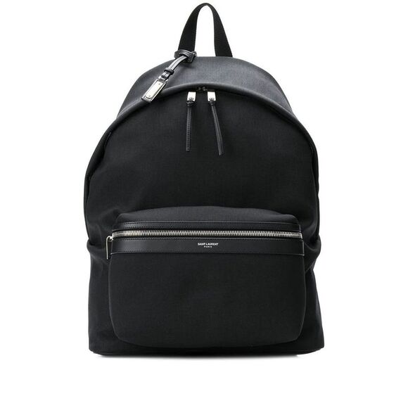 Black Leather-Trim City Backpack for Men from Saint Laurent - Picture 1 of 4